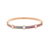 Red Colorful CZ Stone Bangle BOHO Square Bracelet