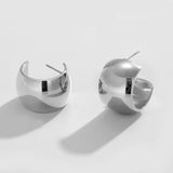 Bold C Hoop Earrings for Women Minimalist Half Sphere Hoop Jewelry