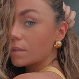 Bold C Hoop Earrings for Women Minimalist Half Sphere Hoop Jewelry
