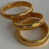 Wide Elastic Stainless Steel Bangle for Women