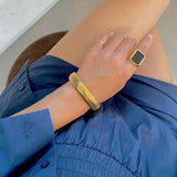Wide Elastic Stainless Steel Bangle for Women