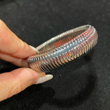 Wide Elastic Stainless Steel Bangle for Women