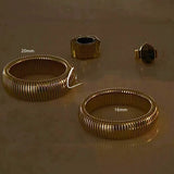 Wide Chunky Bangles for Women Stainless Steel Bold Thick Minimalist