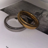 Wide Chunky Bangles for Women Stainless Steel Bold Thick Minimalist