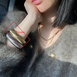 Wide Chunky Bangles for Women Stainless Steel Bold Thick Minimalist