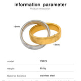 Wide Stripe Stainless Steel Bangles for Women