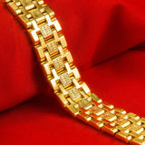 Thickened Tank Bracelet 24K Plated S Clasp Wedding Jewelry