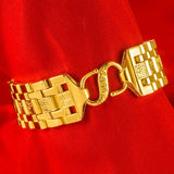 Thickened Tank Bracelet 24K Plated S Clasp Wedding Jewelry
