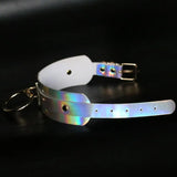 Wide Laser Leather Punk Necklace Large Ring Choker Collar