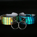 Wide Laser Leather Punk Necklace Large Ring Choker Collar