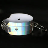 Wide Laser Leather Punk Necklace Large Ring Choker Collar