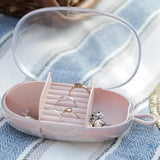 Travel Jewelry Box with Lid Ring Ear Studs Necklace Case