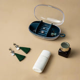 Travel Jewelry Box with Lid Ring Ear Studs Necklace Case