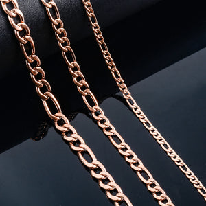 Stainless Steel Classic Link Chain Long Necklace Rose 3mm/4.5m/6mm