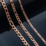 Stainless Steel Classic Link Chain Long Necklace Rose 3mm/4.5m/6mm