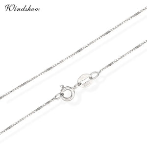 925 Sterling Silver Slim Box Chain Choker Necklace 16''