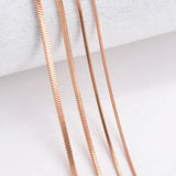 Stainless Steel Square Necklace Waterproof Snake Chain Men Women Gift Jewelry