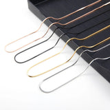 Stainless Steel Square Necklace Waterproof Snake Chain Men Women Gift Jewelry