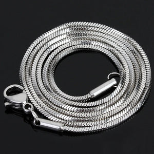 Stainless Steel Square Snake Necklace Waterproof Chain Men Women Gift Jewelry
