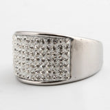 14mm Clear Crystal Wedding Ring Stainless Steel Female Party Accessories