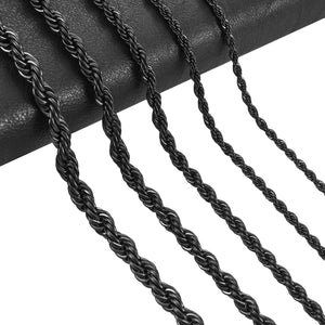 2/3/4/5/6mm Stainless Steel Rope Chain Necklace