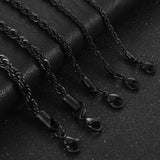 2/3/4/5/6mm Stainless Steel Rope Chain Necklace