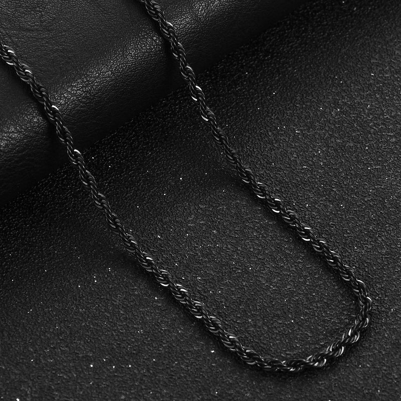 2/3/4/5/6mm Stainless Steel Rope Chain Necklace