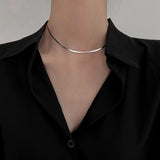 925 Sterling Silver Flat Snake Necklace 2mm
