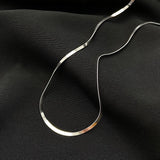 925 Sterling Silver Flat Snake Necklace 2mm