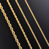Stainless Steel Twisted Rope Chain Necklace for Men Women