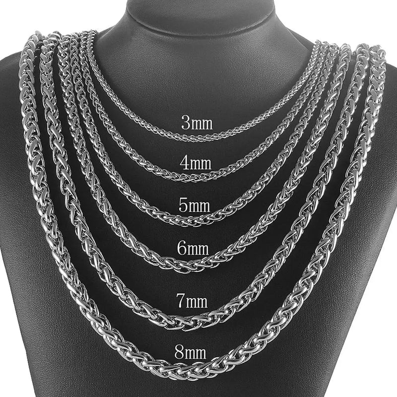 316L Stainless Steel Basket Necklace Link High Classic Jewelry Chain Gift 10Pcs