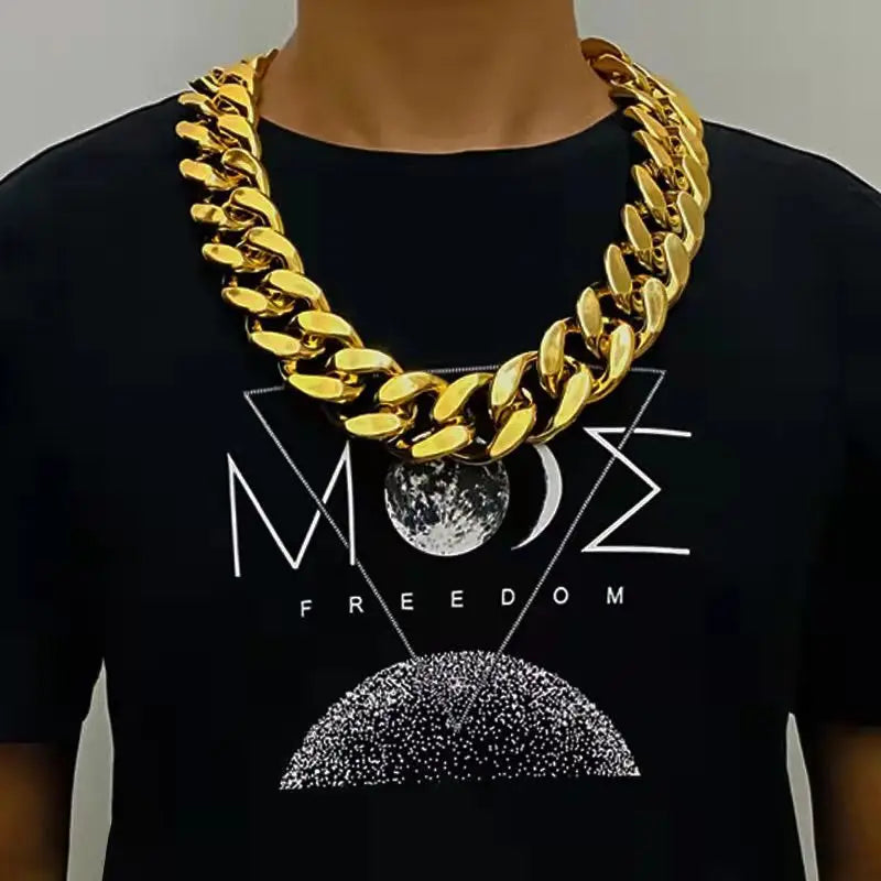Large Chain Thick Necklace Men Domineering Hip Hop Gothic Halloween Jewelry