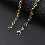 Coffee Beans Chain Bracelet Two Tone Stainless Steel