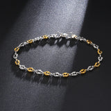 Coffee Beans Chain Bracelet Two Tone Stainless Steel