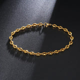 Coffee Beans Chain Bracelet Two Tone Stainless Steel