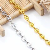 5.2mm Stainless Steel Coffee Chains Plated 18K Gold for Jewelry Making