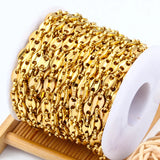 5.2mm Stainless Steel Coffee Chains Plated 18K Gold for Jewelry Making