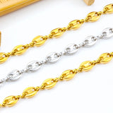 5.2mm Stainless Steel Coffee Chains Plated 18K Gold for Jewelry Making
