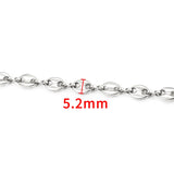 5.2mm Stainless Steel Coffee Chains Plated 18K Gold for Jewelry Making