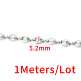 5.2mm Stainless Steel Coffee Chains Plated 18K Gold for Jewelry Making