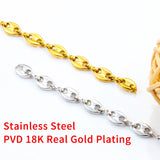 5.2mm Stainless Steel Coffee Chains Plated 18K Gold for Jewelry Making