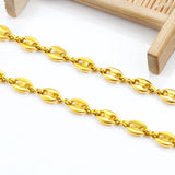 5.2mm Stainless Steel Coffee Chains Plated 18K Gold for Jewelry Making