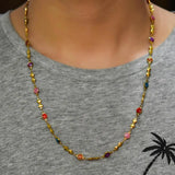 6MM SS Chain Heart Butterfly Evil Eye Bead Necklace Jewelry