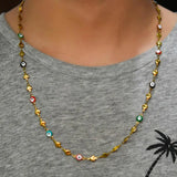 6MM SS Chain Heart Butterfly Evil Eye Bead Necklace Jewelry