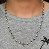 6MM Stainless Steel Necklace Evil Lucky Eye Bead Link Chain Choker