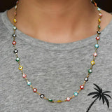 6MM Stainless Steel Necklace Evil Lucky Eye Bead Link Chain Choker