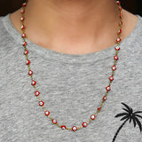 6MM Stainless Steel Necklace Evil Lucky Eye Bead Link Chain Choker
