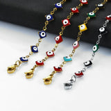 6MM Stainless Steel Necklace Evil Lucky Eye Bead Link Chain Choker