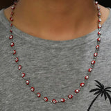 6MM Stainless Steel Necklace Evil Eye Lucky Eye Bead Charms Women Chain Jewelry