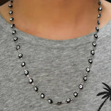 6MM Stainless Steel Necklace Evil Eye Lucky Eye Bead Charms Women Chain Jewelry